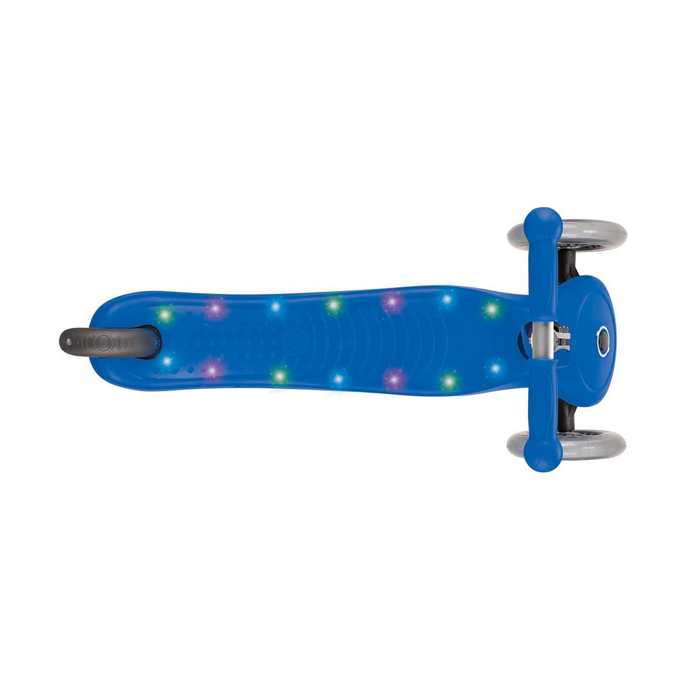 Трехколесный самокат Globber Primo Starlight, светящаяся платформа, синий  