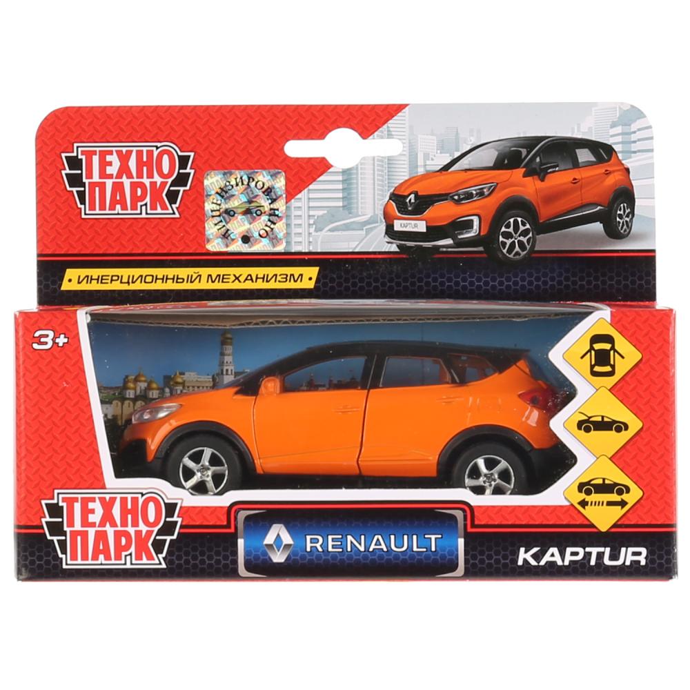 Джип Renault Kaptur оранжево-черный, 12 см, открываются двери, инерционный механизм  