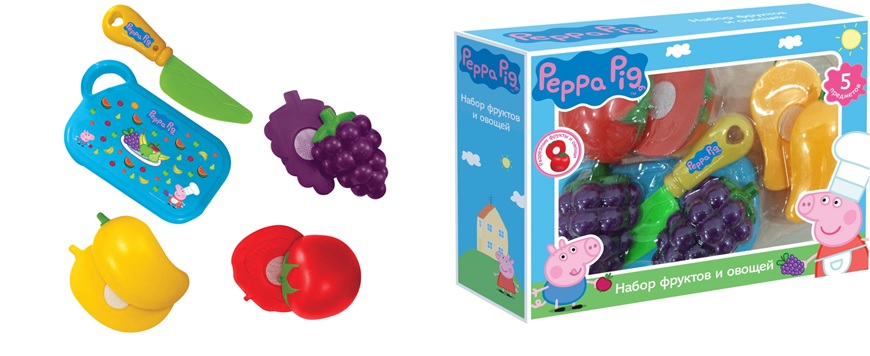 Игровой набор фруктов и овощей – Peppa, 5 предметов  