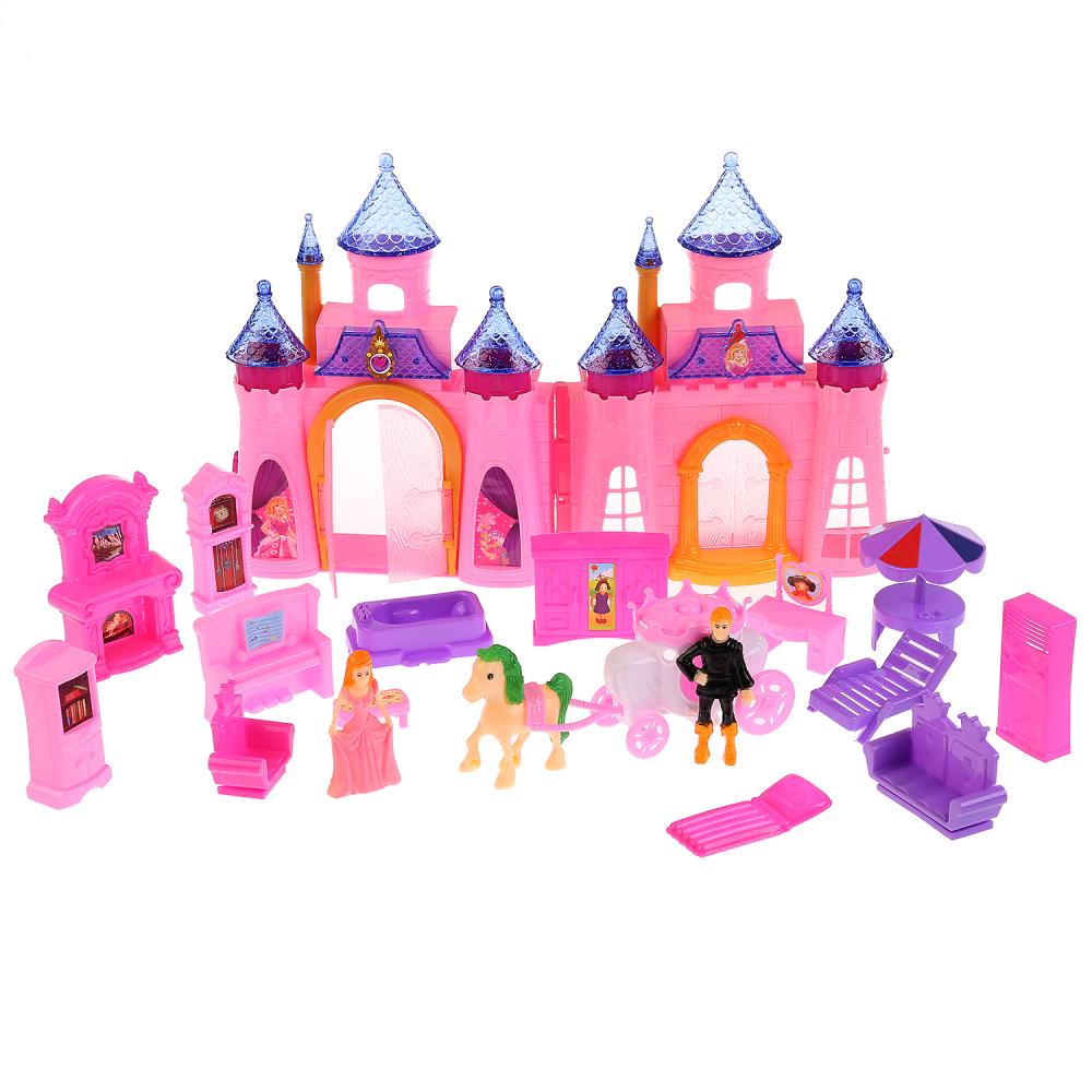 

Дом для кукол с мебелью и фигурками – Princess Castle, свет и звук