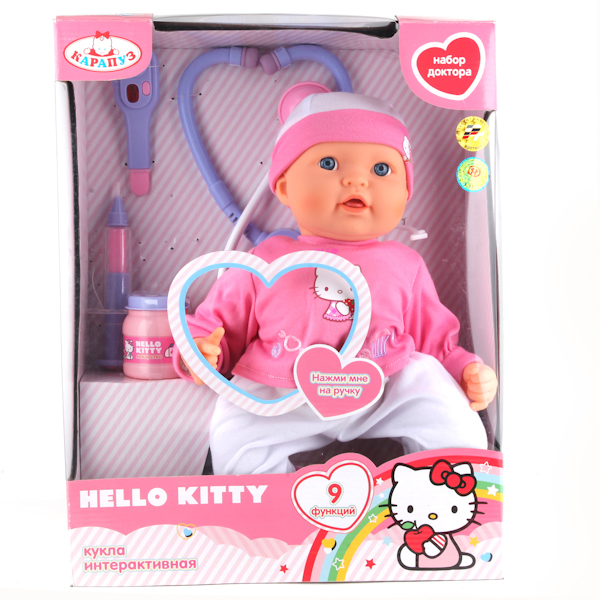 Кукла Hello Kitty с набором доктора, краснеют щечки, кашляет  