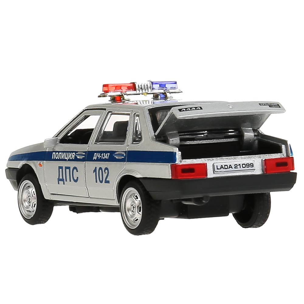 Машина Полиция Lada 21099 Спутник 12 см свет-звук двери открываются металлическая  