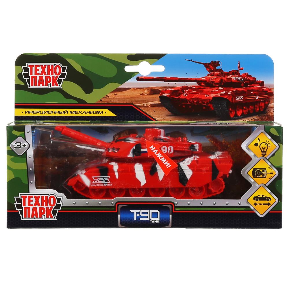Модель Танк T-90 13 см со светом и звуком башня вращается инерционный   