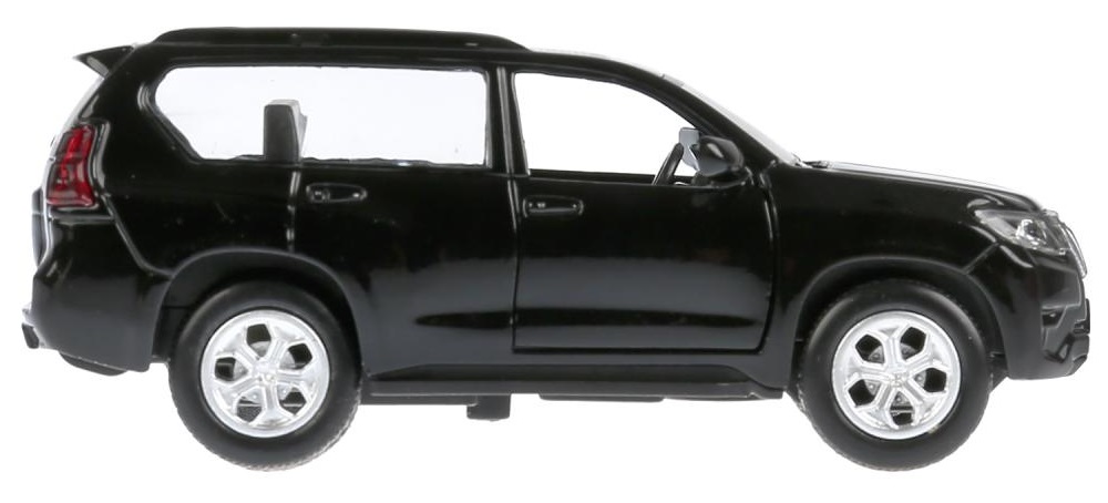 Металлическая инерционная модель – Toyota Prado, 12 см, открываются двери, черный, свет и звук  