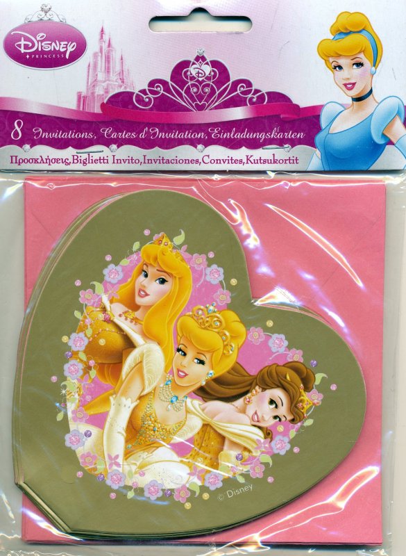 Приглашение в конвертах Принцесса Disney  