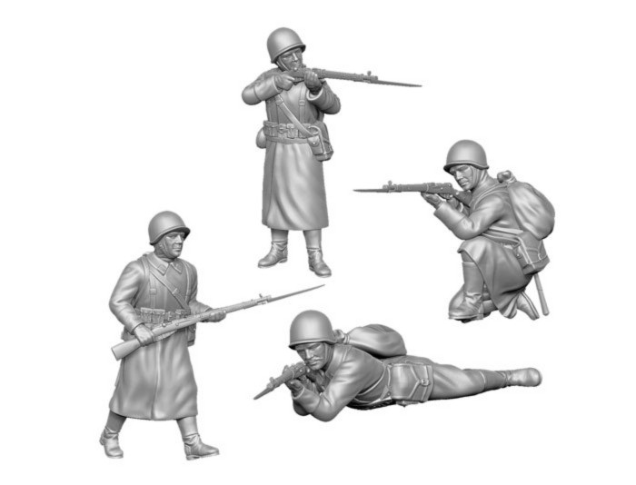 Модель сборная - Советская пехота 1941-43 года, зима  