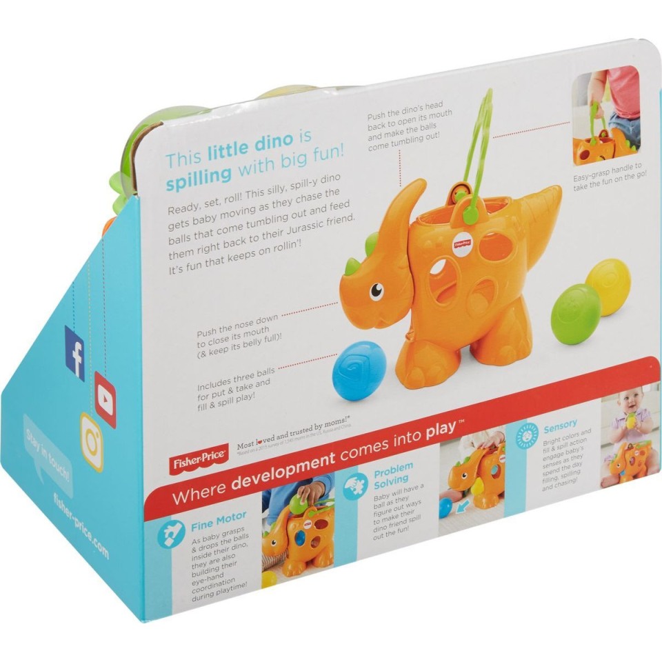 Развивающая игрушка - Fisher Price - Динозаврик - Играем с шариками  