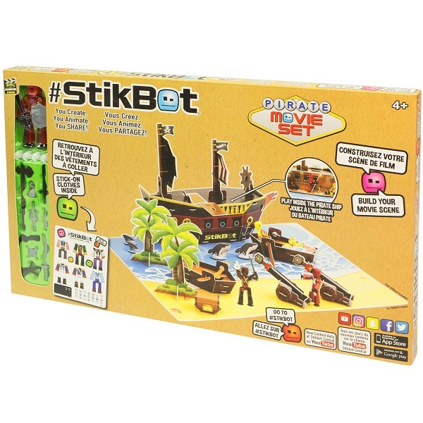 Игровой набор Stikbot - Пиратский корабль  