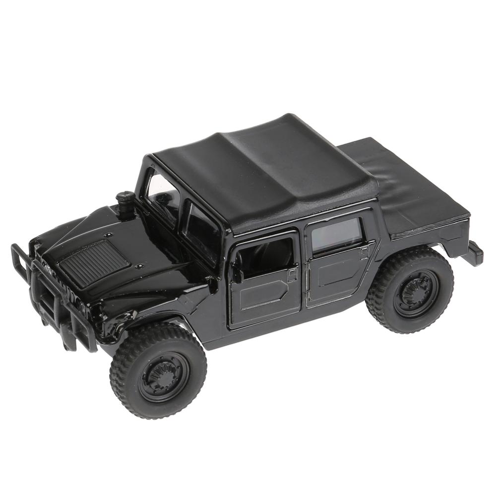 

Модель Hummer H1 пикап, черный, 12 см, открываются двери, инерционный -WB)