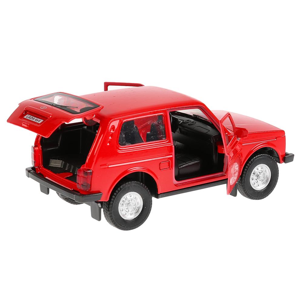 Джип Lada 4x4, красный, 12 см, открываются двери, инерционный механизм  
