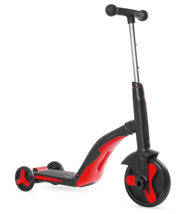 

Самокат-беговел - Black Aqua FL-868, 3 в 1, черно-красный