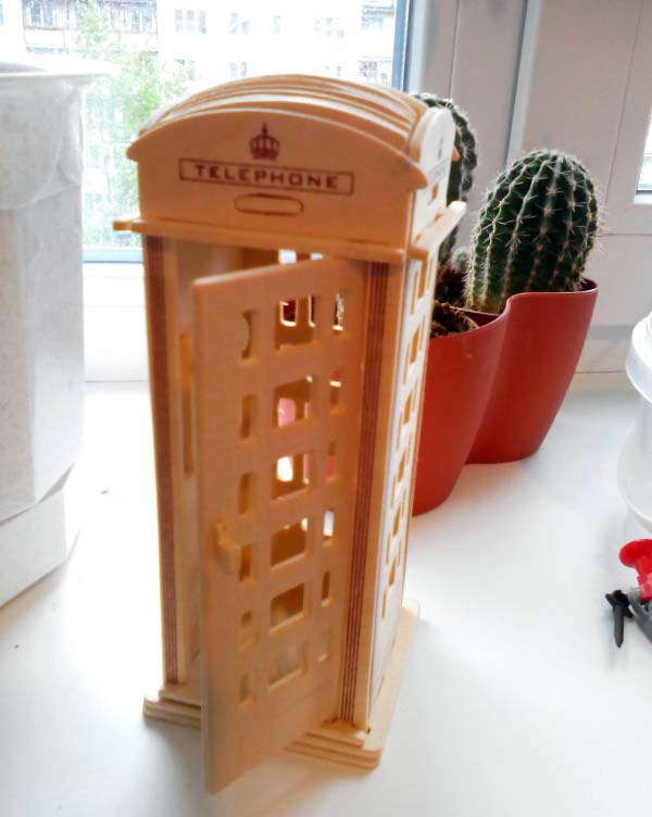 Модель деревянная сборная - Телефонная будка  