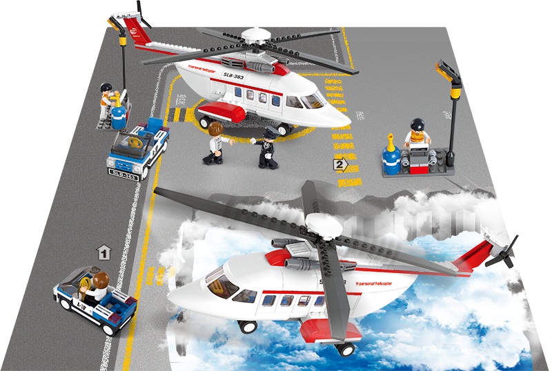 Конструктор - Вертолет с фигурками, 259 деталей  