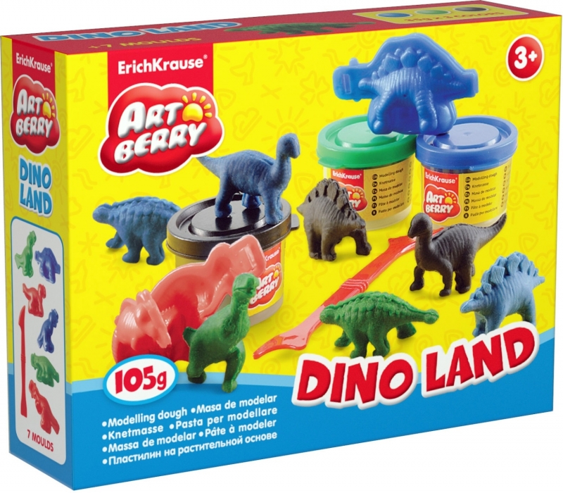 Малый набор для лепки Artberry - Планета Динозавров /Dino Land с пластилином на растительной основе  