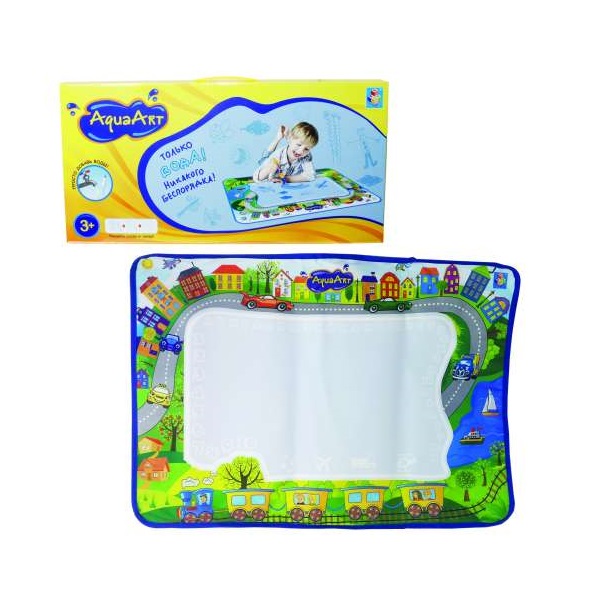

Игровой коврик для рисования из серии AquaArt моноцветный зелёный 72 х 51 см. с водным маркером