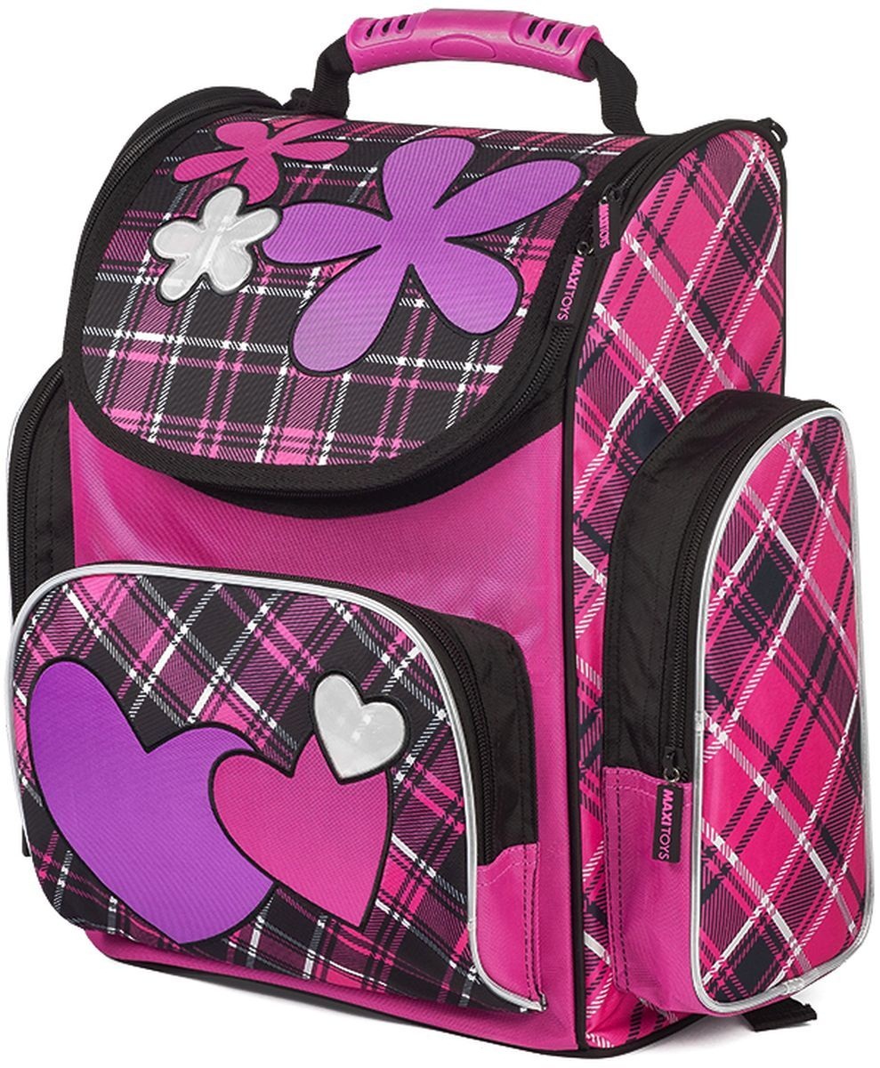 Рюкзак школьный - Цветы и сердечки  