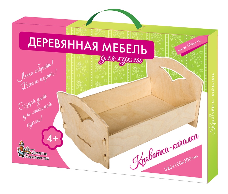 

Мебель деревянная для куклы - Кроватка-качалка, большая