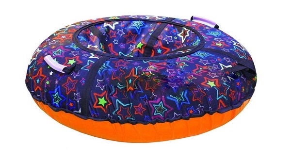 Санки надувные - Тюбинг SnowShow - Звезды разноцветные, диаметр 118 см  