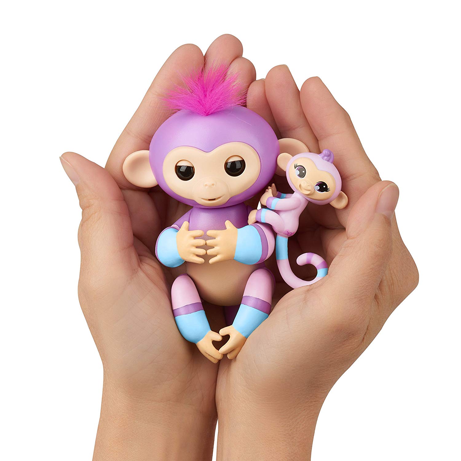 Интерактивная обезьянка Fingerlings – Вайолет с малышом, 12 см, звук  