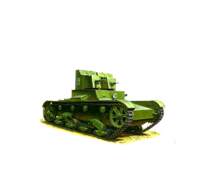 Модель сборная - Советский лёгкий двухбашенный танк Т-26  
