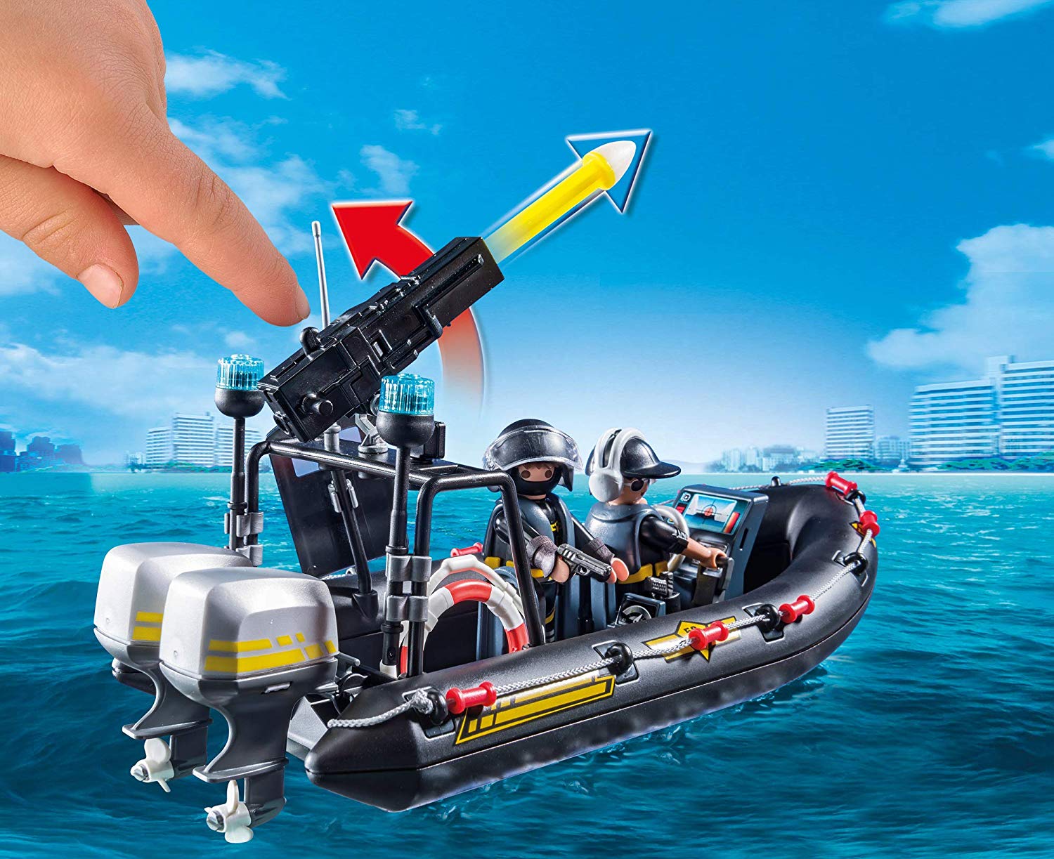 Конструктор Playmobil Полиция: Тактическое подразделение – лодка  