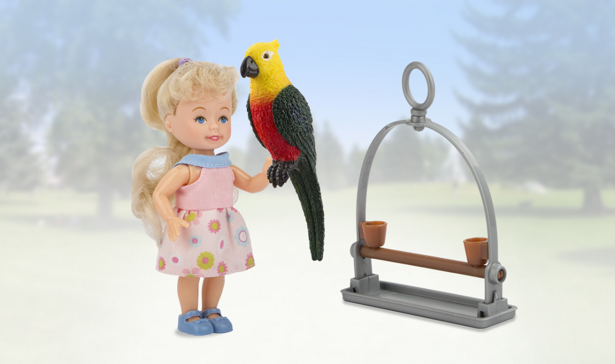 

Игровой набор из серии Paula. С питомцем – Кукла с попугаем