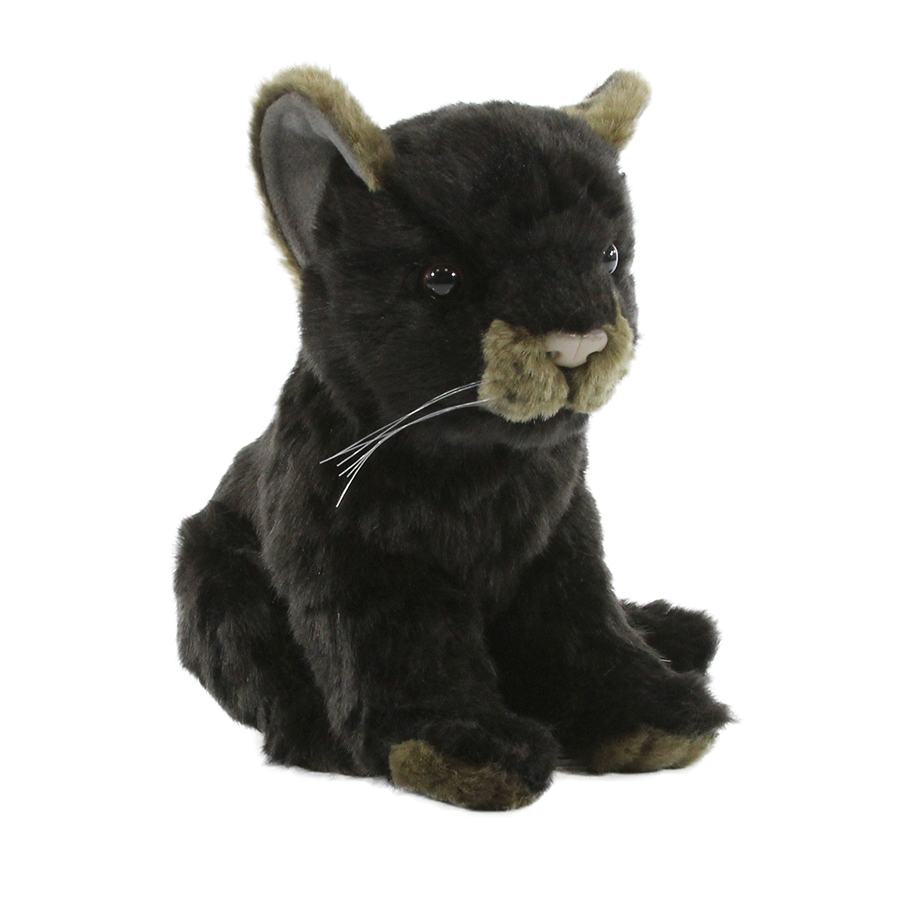 Мягкая игрушка Детеныш ягуара черный, 17 см  