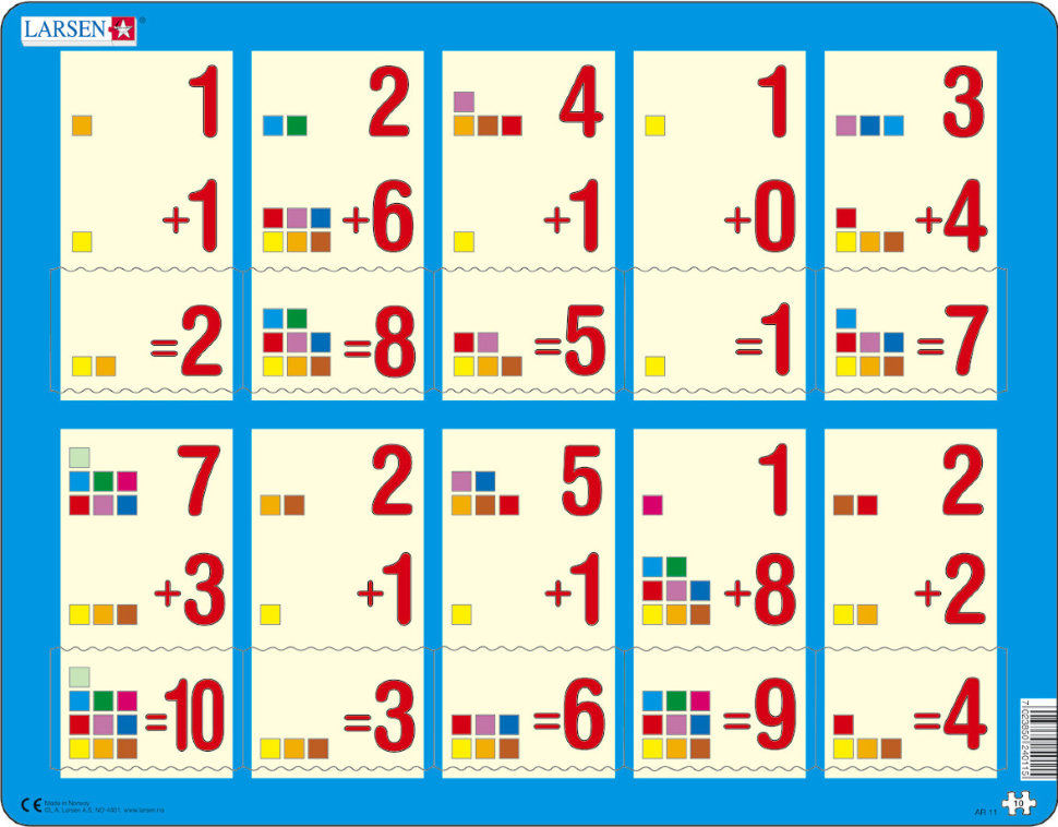 

Обучающий пазл - Сложение 1-10а, 10 элементов
