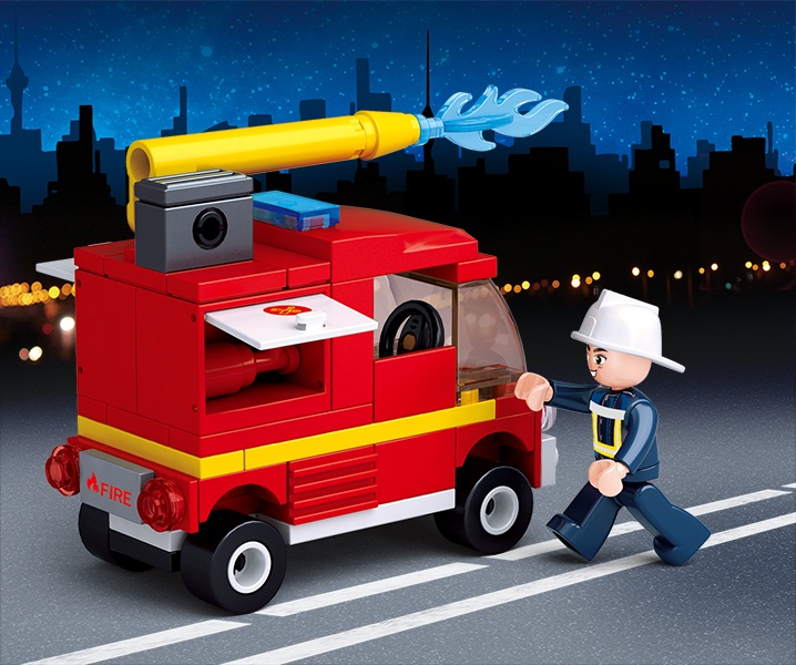 Конструктор – Пожарный: машина с фигуркой, 75 деталей  
