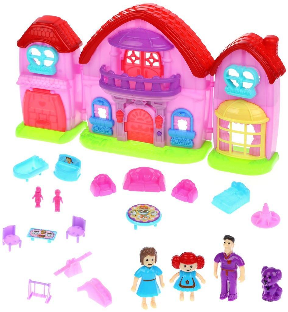 Кукольный домик с аксессуарами, 20 предметов, свет и звук  