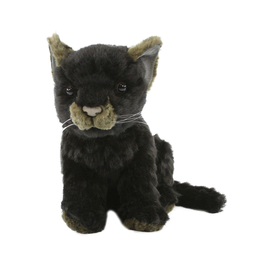 Мягкая игрушка Детеныш ягуара черный, 17 см  