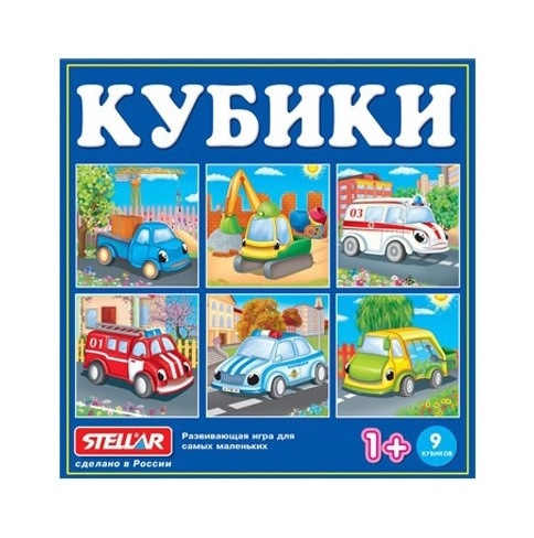 

Кубики в картинках Машинки № 39, 9 шт