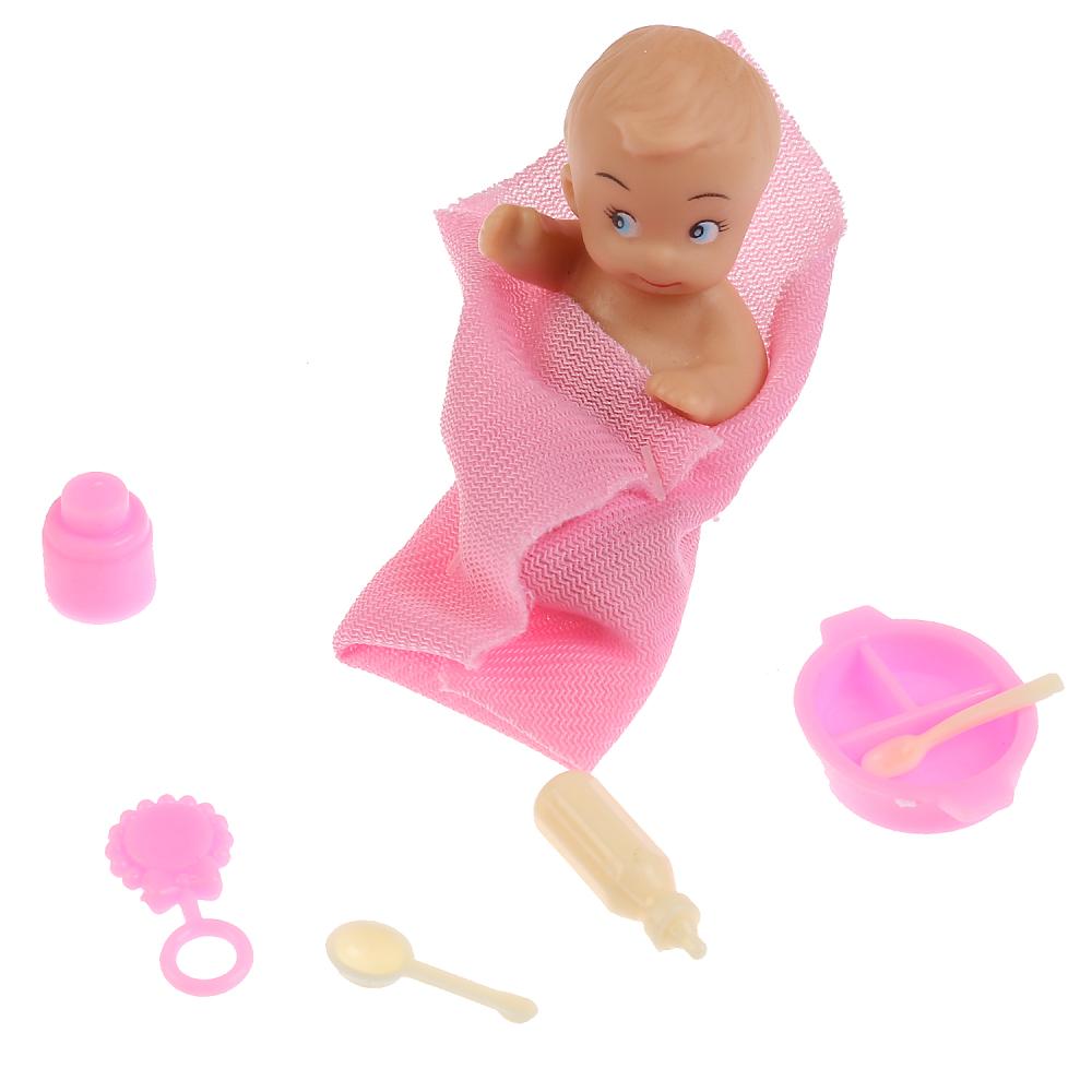 Кукла – София беременная, ребенок, стульчик и аксессуары  