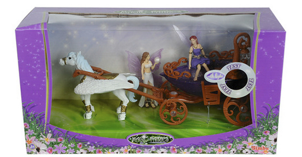 Игровой набор – Лошадка с каретой и двумя фигурками фей, со световыми эффектами  