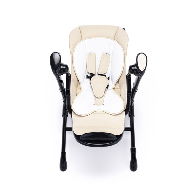 Стульчик для кормления с электронным устройством качения Nuovita Unico lux Nero, Latte, Nero/Латте, Черный  