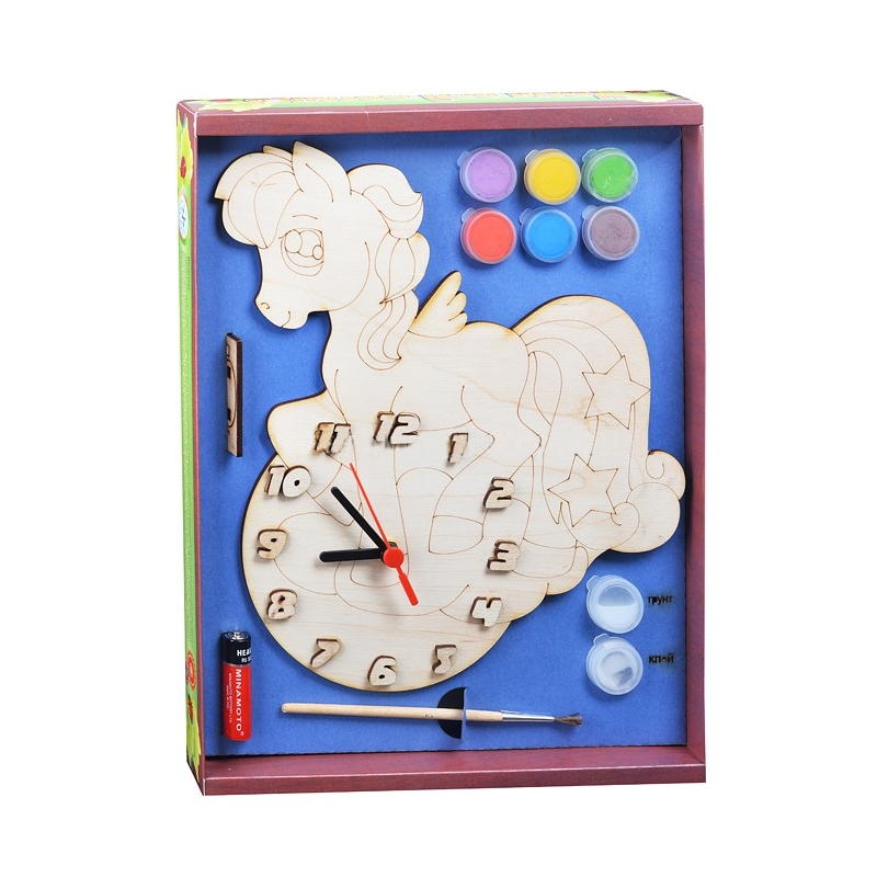 Часы с циферблатом под роспись – Пони, с красками  