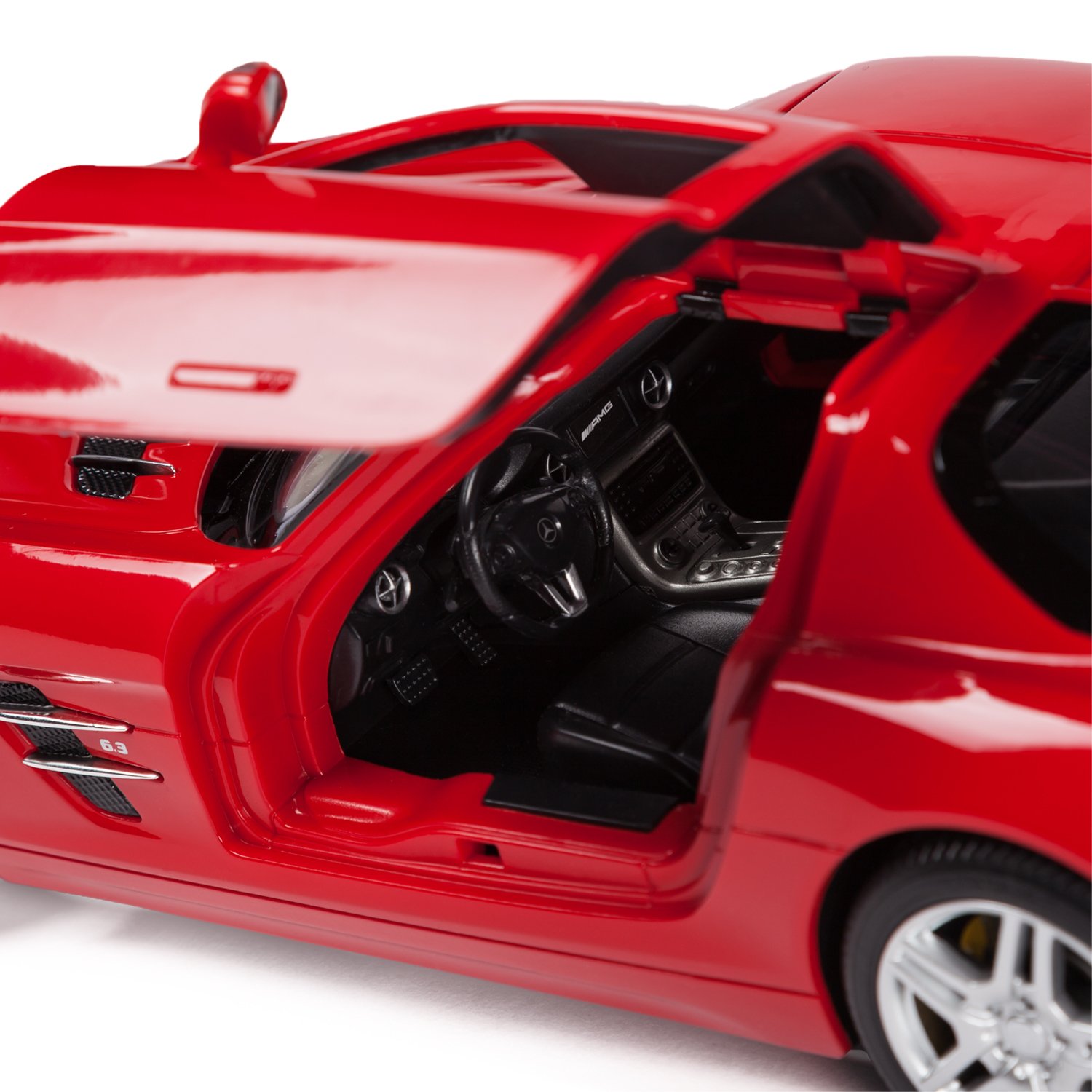 Машина на р/у – Mercedes SLS AMG, 1:24, 19 см, красный, белый, свет   