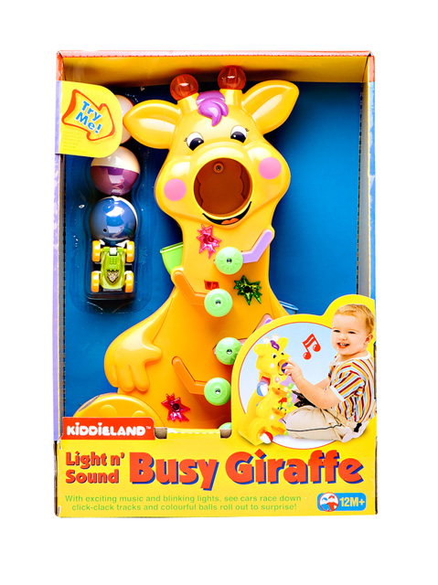 Интерактивная развивающая игрушка Забавный жираф с машинкой  