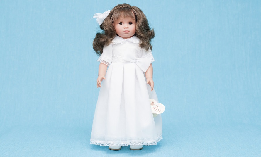 Кукла Нелли в белом платье, 43 см.  