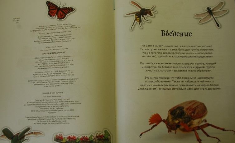 Книга с забавными наклейками «Пауки и насекомые» из серии Animal Planet  