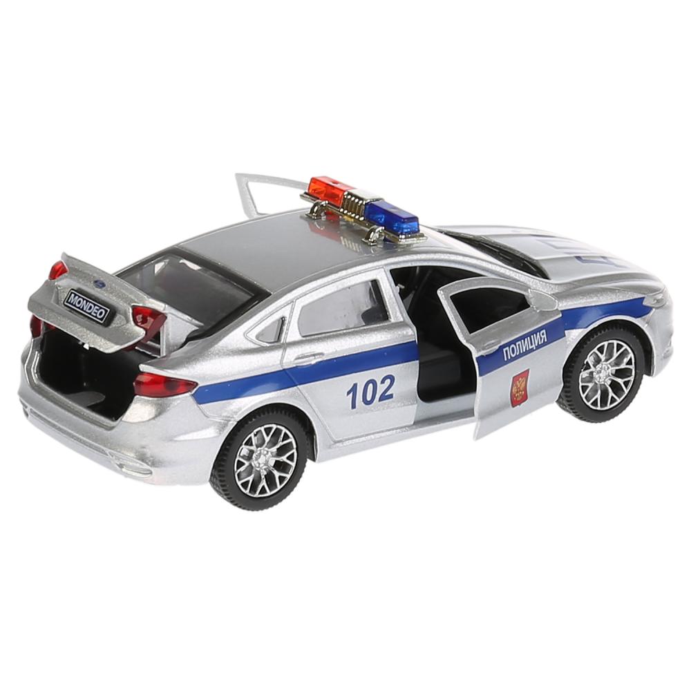 Машина металлическая Ford Mondeo Полиция, длина 12 см., свет и звук, открываются двери, инерционная  