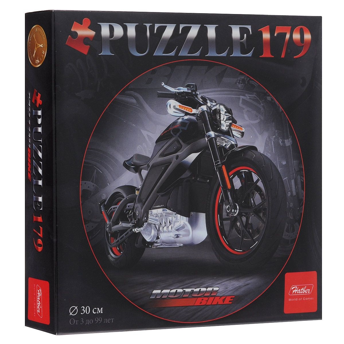 

Пазлы круглые 179 элементов – Black motorbike