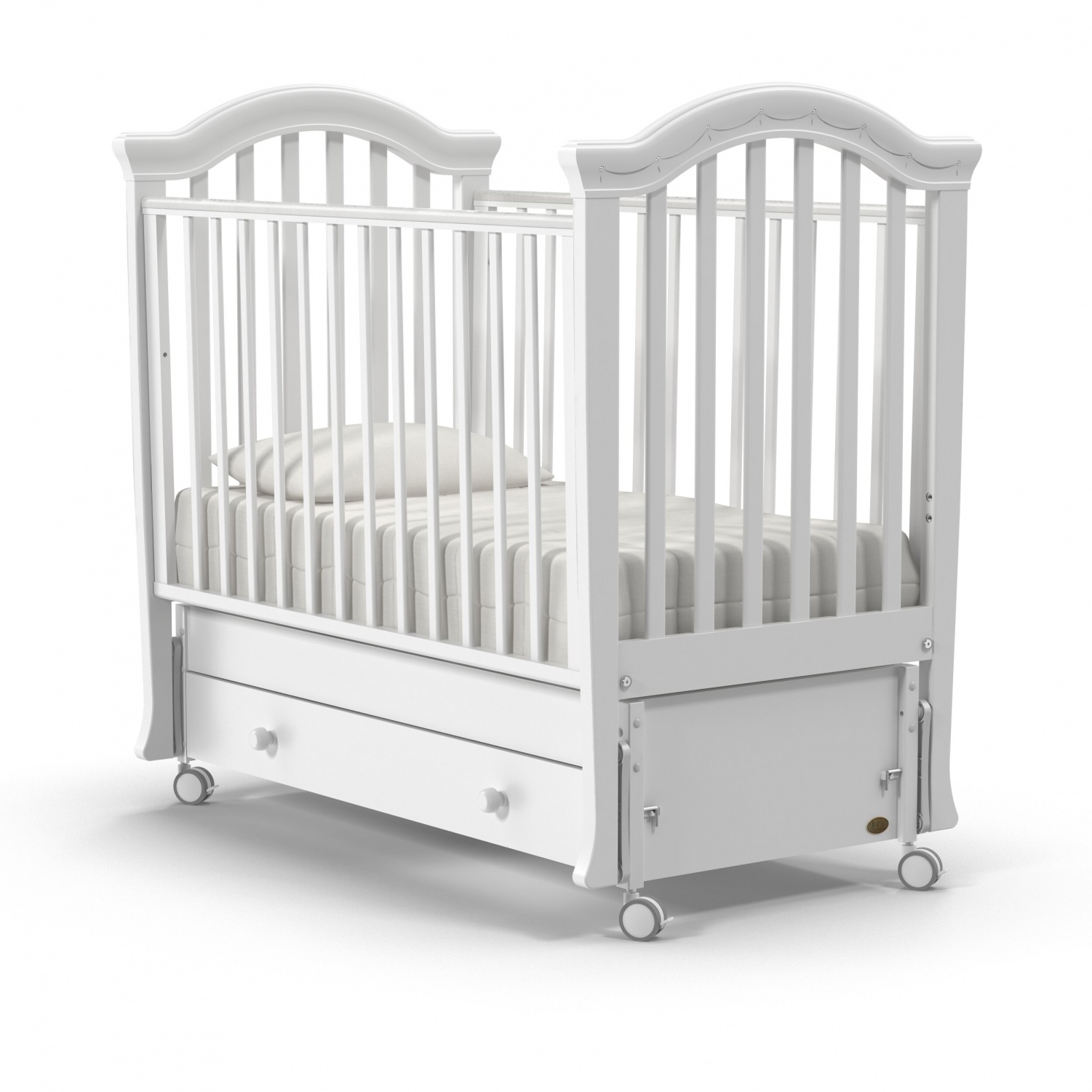 

Детская кровать Nuovita Perla swing продольный, цвет - Bianco/Белый