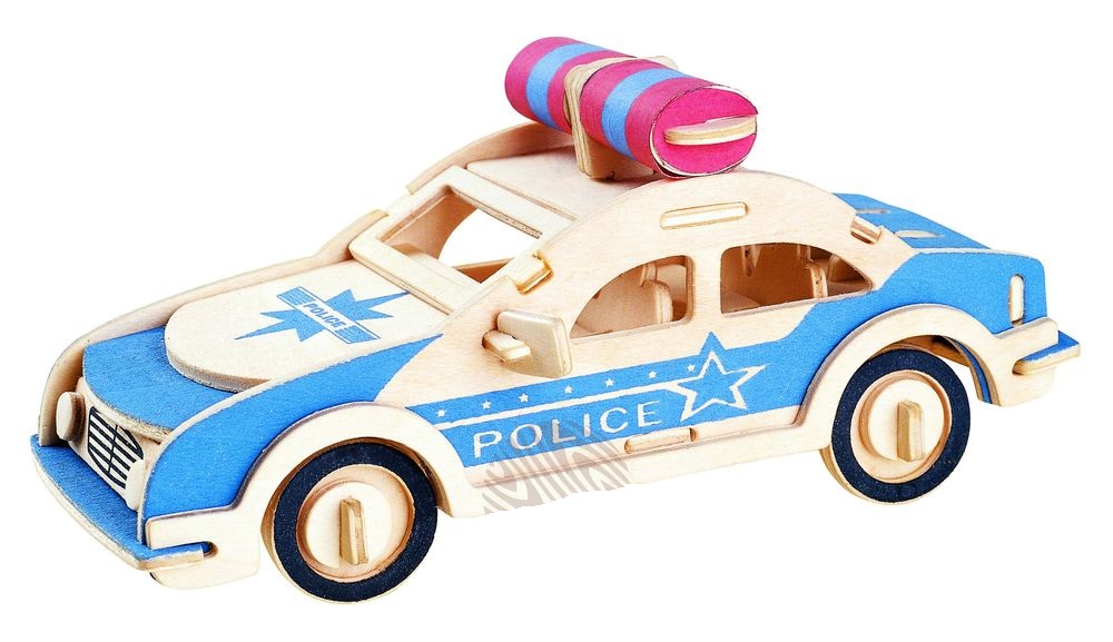 Сборная деревянная модель – Транспорт - Полицейская машина  