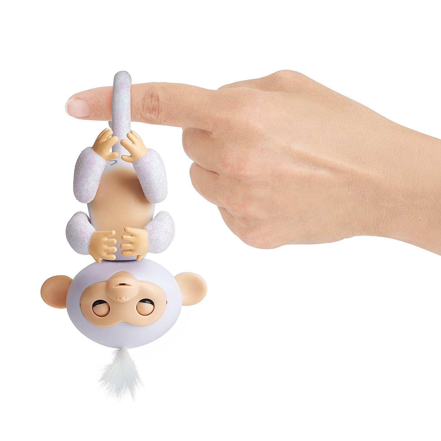 Интерактивная обезьянка Fingerlings – Шугар, белая, 12 см, звук  
