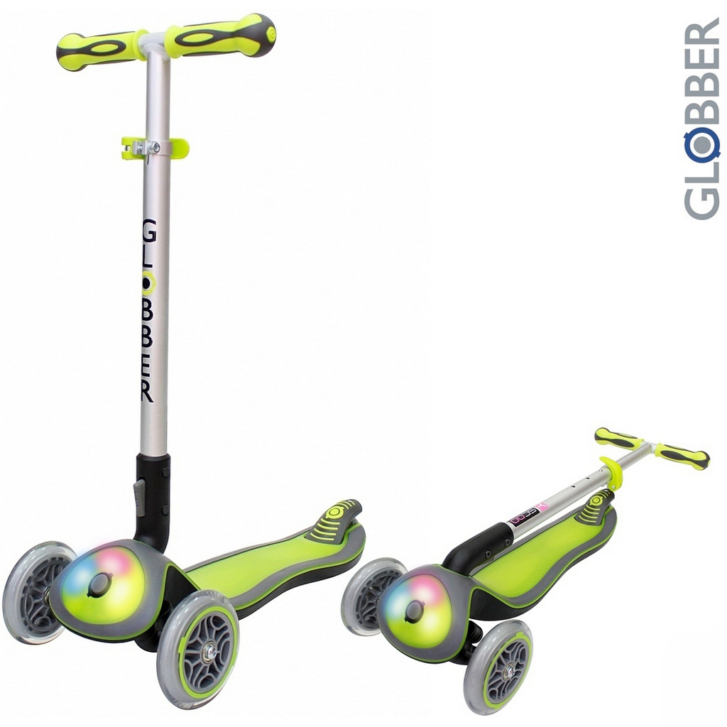 

Самокат Globber Elite F My Free Fold up 448-106 со светящейся платформой, зеленый