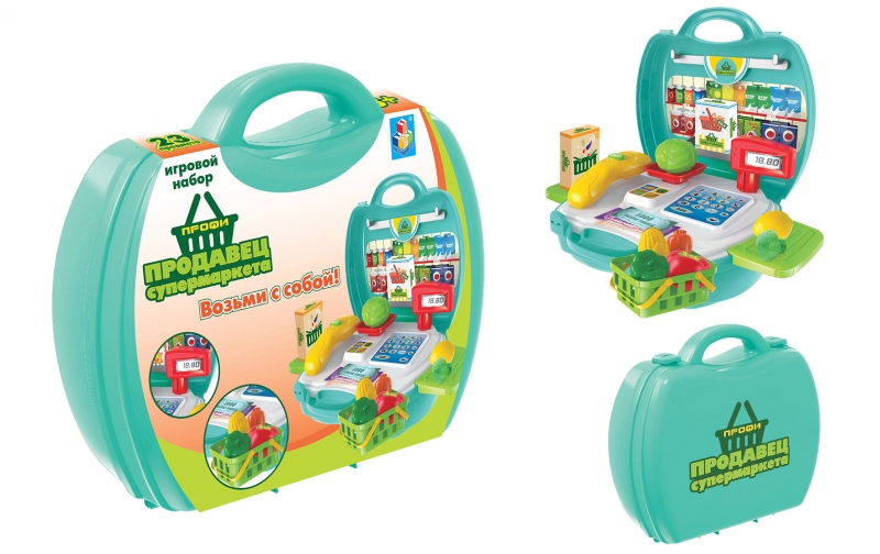 

Игровой набор в чемоданчике Профи - Продавец супермаркета, 23 предмета
