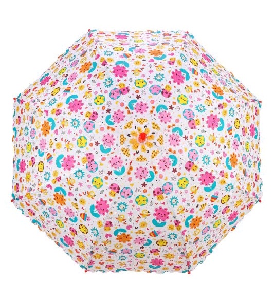 Зонт детский - Цветы, 48 см, полуавтомат  