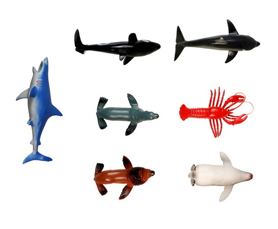 Набор морских животных 6 штук, В мире животных, 4 вида   