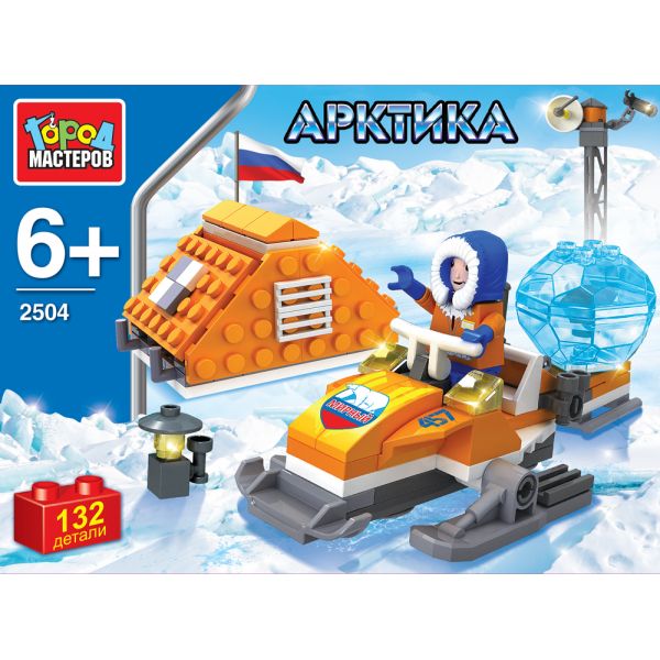 

Конструктор из серии Арктика: Полярник на снегоходе, 138 деталей
